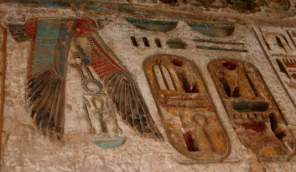 Tempel van ramses iii. detail. Luxor Westelijke Jordaanoever. Egypte — Stockfoto