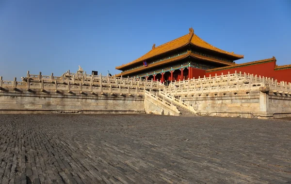 Die drei großen Säle Palast. Verbotene Stadt. Peking. China — Stockfoto