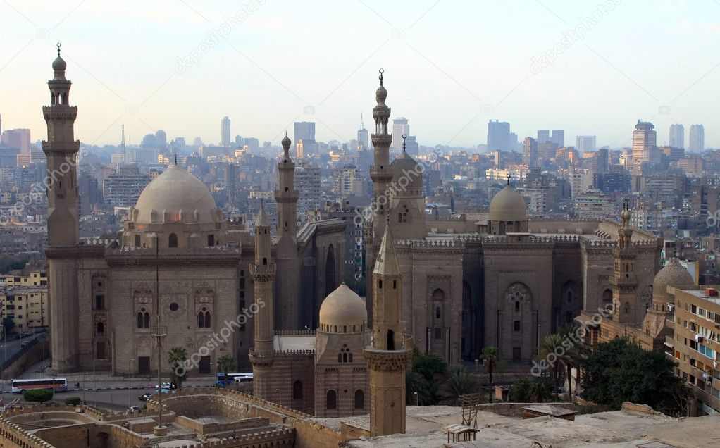 Mosque of Sultan Hasan and cityscape of Cairo. Egypt