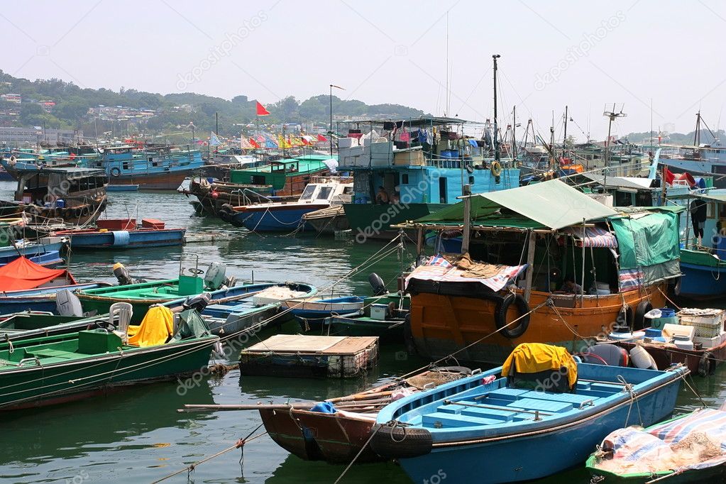 Boats in Cheung Chau. Hong Kong.
