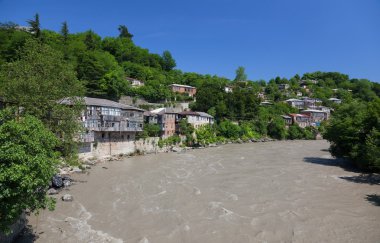 nehir rioni görüntüleyin. Kutaisi. Gürcistan.