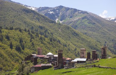 ushguli - Avrupa'nın en yüksek yaşadığı köy. üst svaneti. Gürcistan.