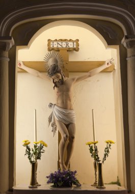 Jesus crucifixion. Church of St. Dominic (Domingos). Macau. clipart