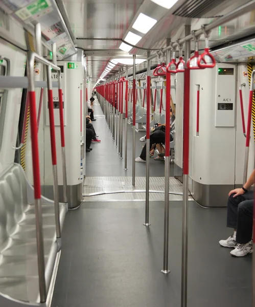 stock image Interior of Subway (Mass Transit Railway) train. Hong Kong.