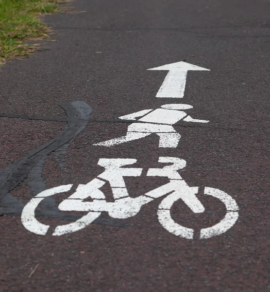 Stock image White bicycle track sign painted on the road. Melbourne. Australia.