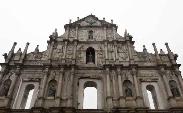 外立面的损毁的圣保禄大教堂。澳门。中国 — 图库照片