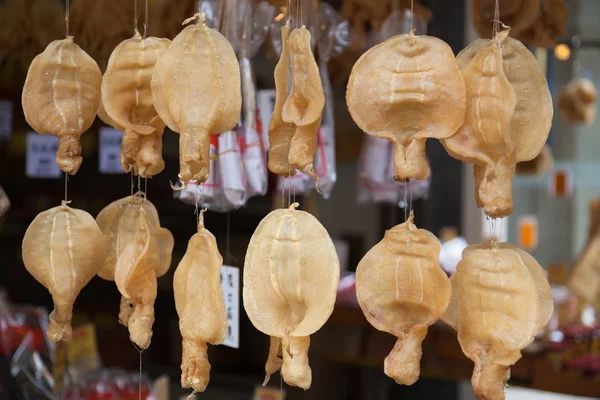 Dried squid. Market in Tai O village. Hong Kong. — Stock Photo, Image