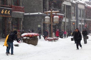 BEIJING - JANUARY 03, Thew biggest snowfall in 60 years Jan 03, 2009 Beijing, China clipart