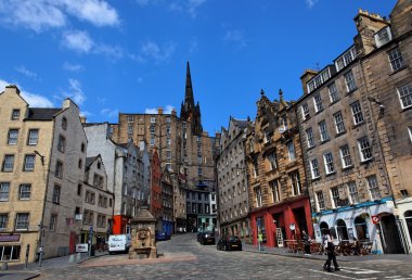 Historic buildings on Victoria St. Edinburgh. Scotland. UK. clipart