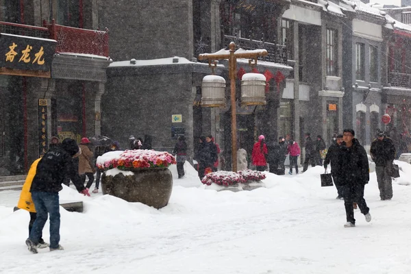 BEIJING - JANUARY 03, Thew biggest snowfall in 60 years Jan 03, 2009 Beijing, China — Stock Photo, Image