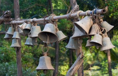 Old temple bells clipart