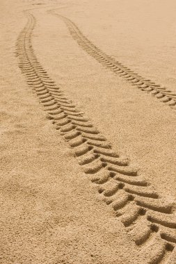 Tire track in sand clipart