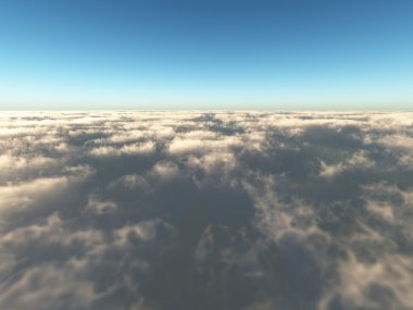 Over clouds clipart