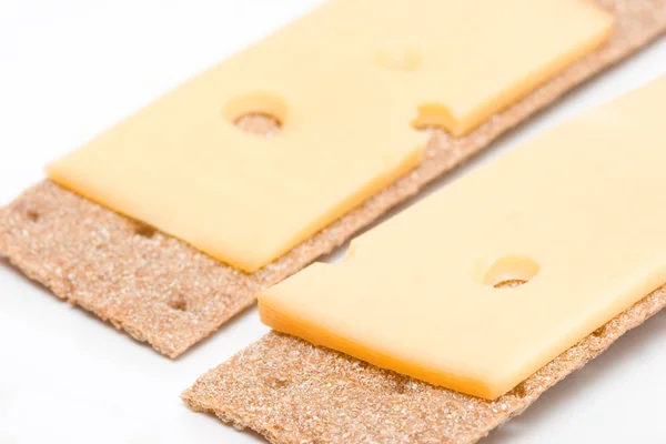 Crispbread with cheese — Stock Photo, Image