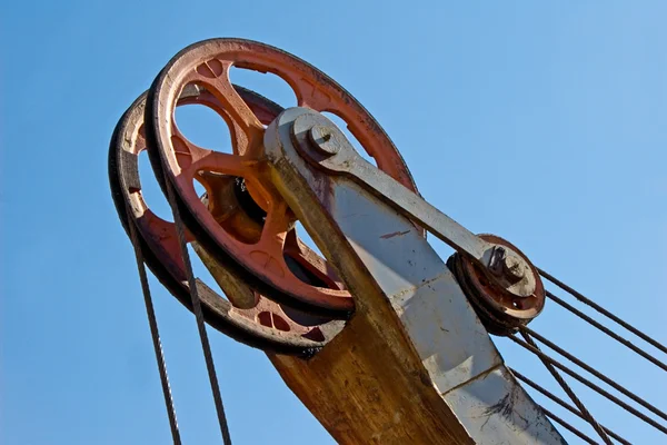 stock image Pulley of old excavator