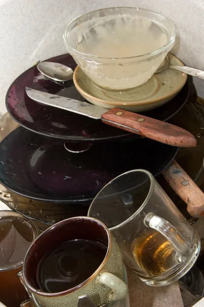 Špinavé nádobí — Stock fotografie