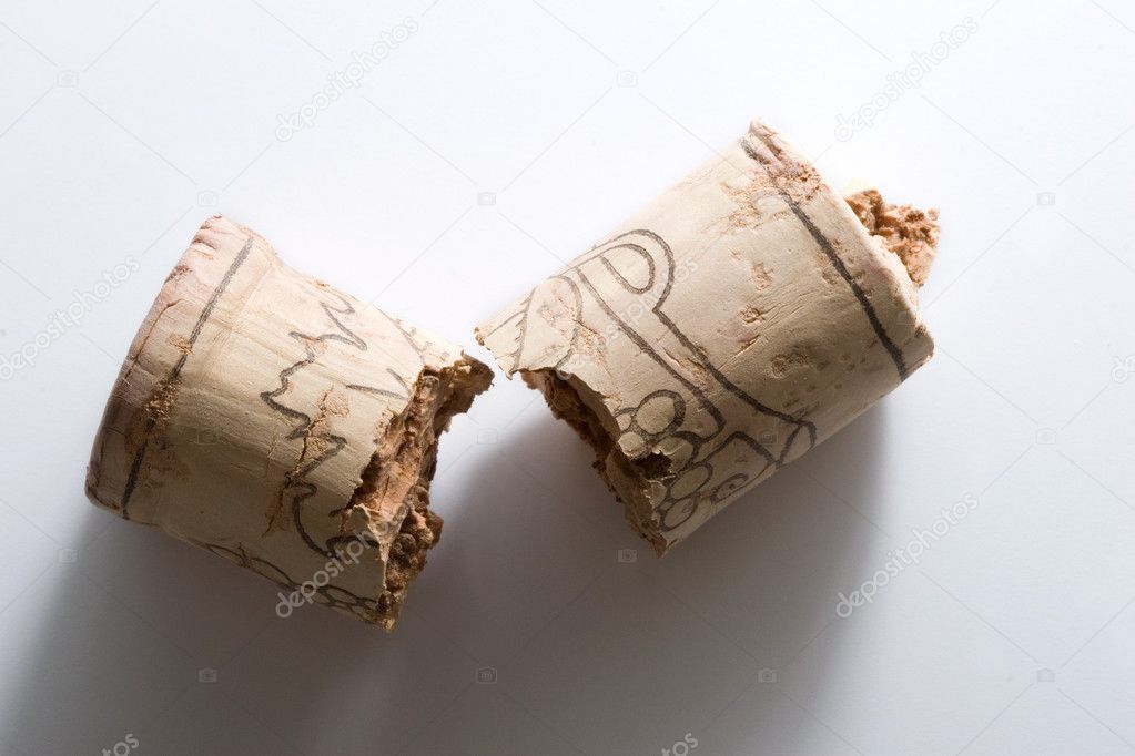 Broken wine cork