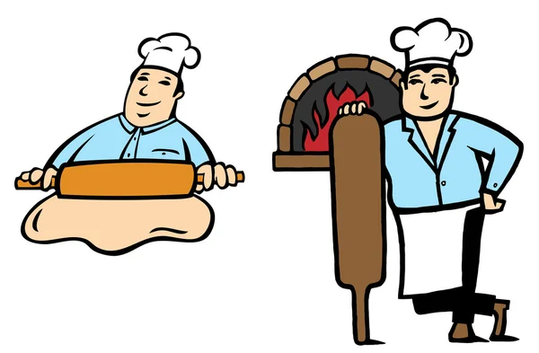 Bäcker in Arbeit — Stockvektor