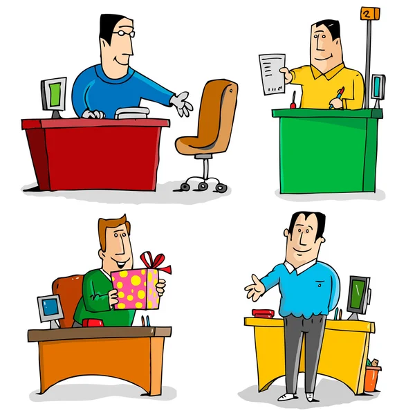 Workers in the Office — Stock Vector