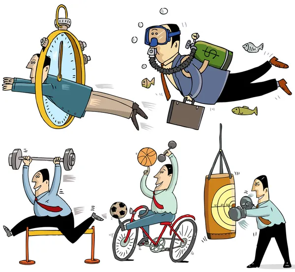 Hommes d'affaires faisant du sport — Image vectorielle