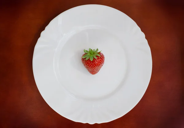 stock image Strawberry on white plate