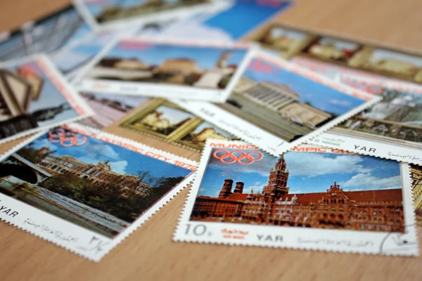 Briefmarken über München — Stockfoto