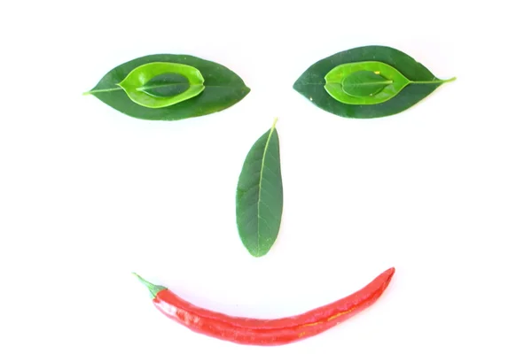 Smiley för blad och peppar — Stockfoto