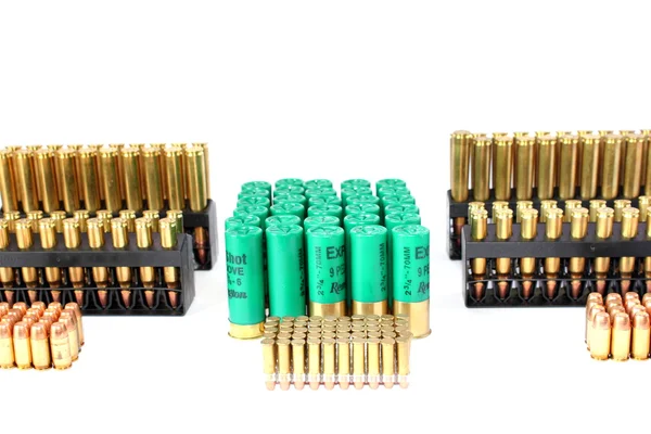 Diferentes tipos de munição — Fotografia de Stock