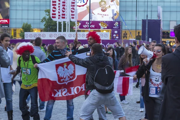 Euro 2012, Fanzone in Warschau — Stockfoto