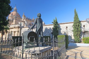 Tio Pepe monument in Jerez de la Frontera in Spain clipart