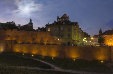 eski şehir duvarlarının, castle square, Varşova, Polonya
