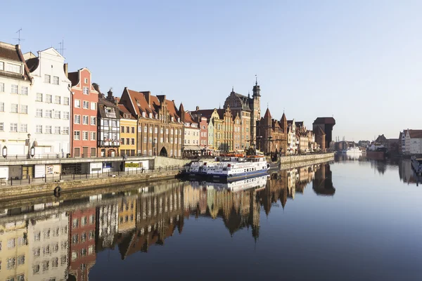 Gdansk in Poland, Frontwater of Motława river — Stock Photo, Image