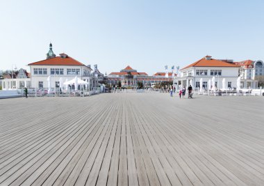 Sopot in Poland,view from the pier towards the city clipart