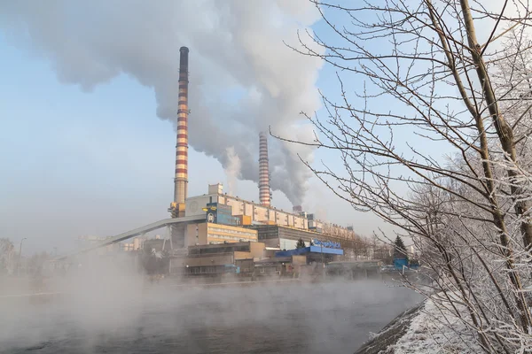 Rybnik santral kışın Güney Polonya