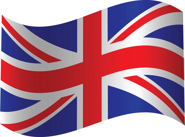Bandeira ondulada do Reino Unido — Vetor de Stock