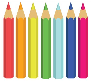 Colored Crayons, vector illustration clipart