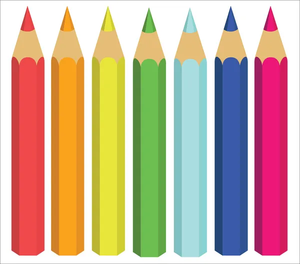 Colored Crayons, vector illustration — Stock Vector