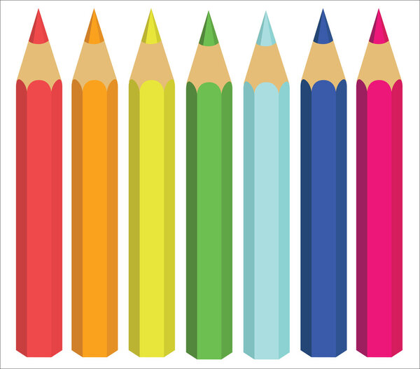 Colored Crayons, vector illustration