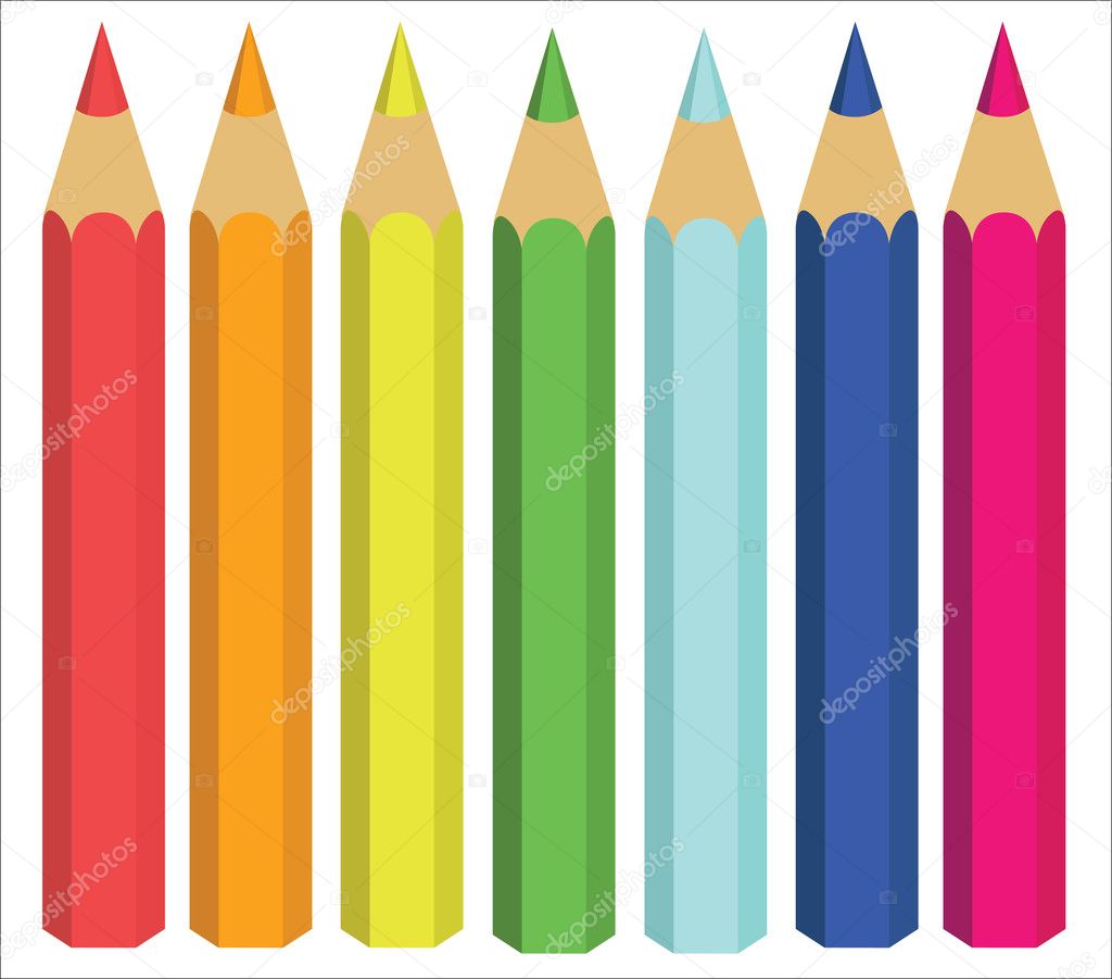 Colored Crayons, vector illustration Stock Vector by ©fayskaaa