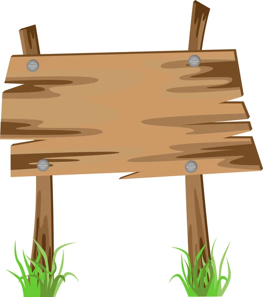 Signo de madera en una hierba — Archivo Imágenes Vectoriales