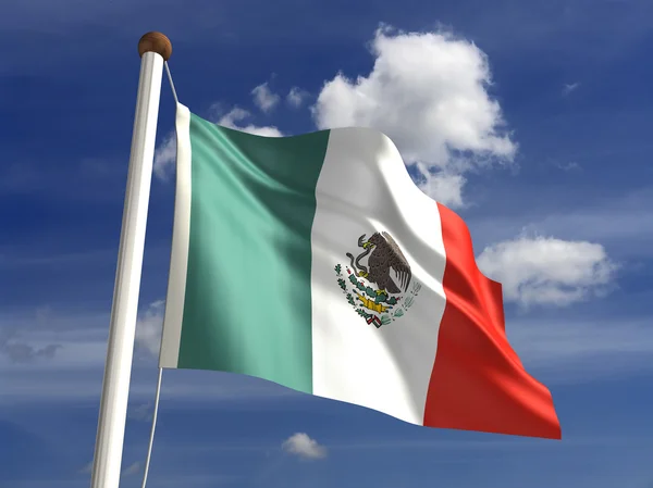 墨西哥国旗 (与剪切路径) — 图库照片