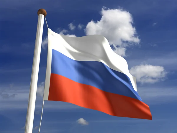 Rusland vlag (met uitknippad) — Stockfoto