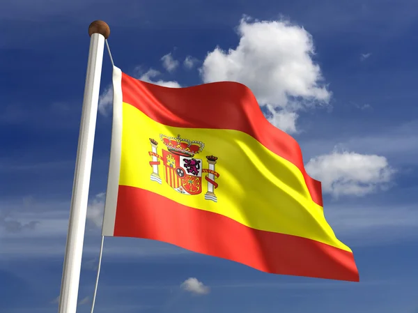Spanje vlag (met uitknippad) — Stockfoto