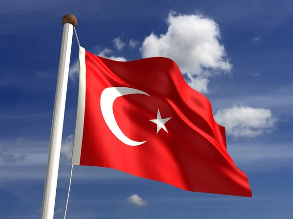 Σημαία της Τουρκίας (με διαδρομή αποκοπής) — Φωτογραφία Αρχείου