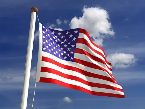 Flaga USA (ze ścieżką przycinającą) — Zdjęcie stockowe