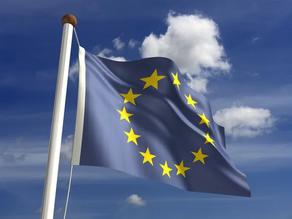 Bandiera Europa (con percorso di ritaglio ) — Foto Stock