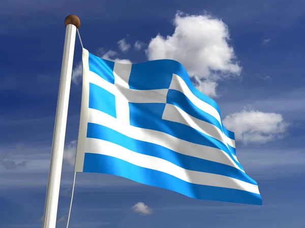 stock image Greece flag (with clipping path)