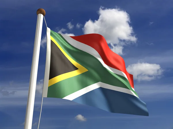 Σημαία της Νότιας Αφρικής (με διαδρομή αποκοπής) — Φωτογραφία Αρχείου