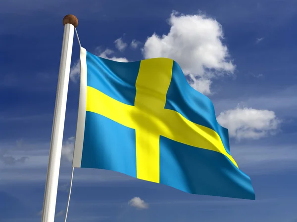 Bandiera Svezia (con percorso di ritaglio ) — Foto Stock