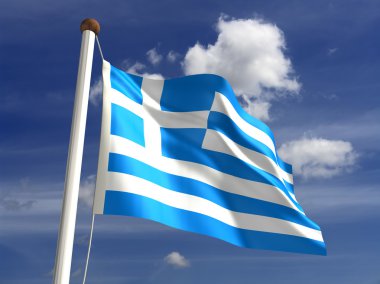 Greece flag (with clipping path) clipart